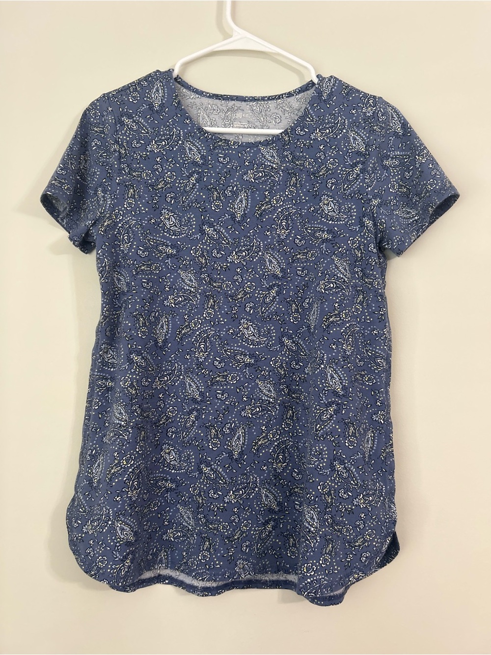 J.Jill Fit Progress Blouse Womens Pima Cotton Shirttail Tee Round Neck XS